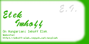 elek imhoff business card